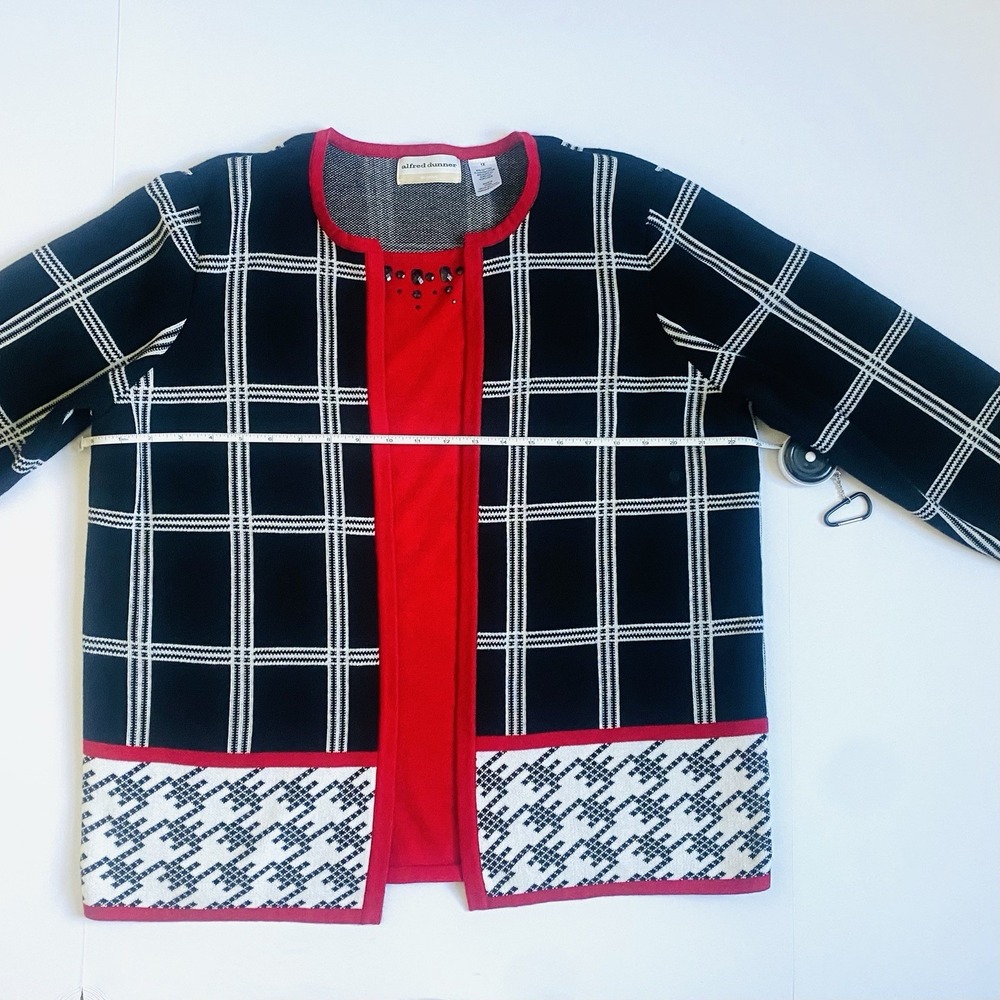Women's Festive Open Front Plaid Cardigan Plus Size 1X Holiday Christmas Style
